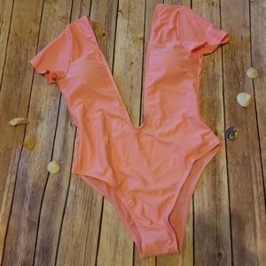Baby Pink Deep Plunge Swimsuit